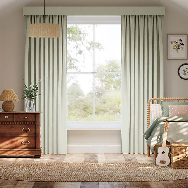 Complete Blackout Ella Stripe Pistachio Total Blockout Curtain thumbnail image