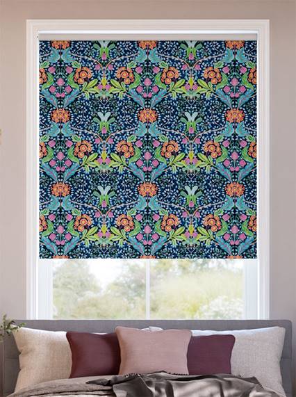 Twist2Go Elm House Nighttime Blue Roller Blind thumbnail image