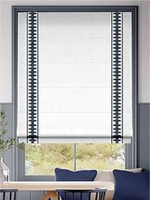 Elodie Classic White & Ascott Indigo Roman Blind thumbnail image