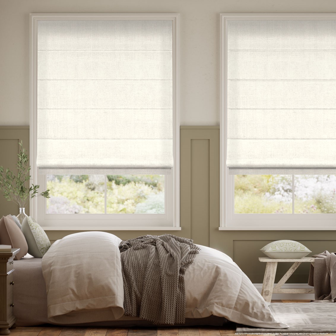 Elodie Clotted Cream Roman Blind