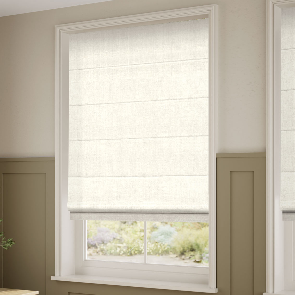 Elodie Clotted Cream Roman Blind