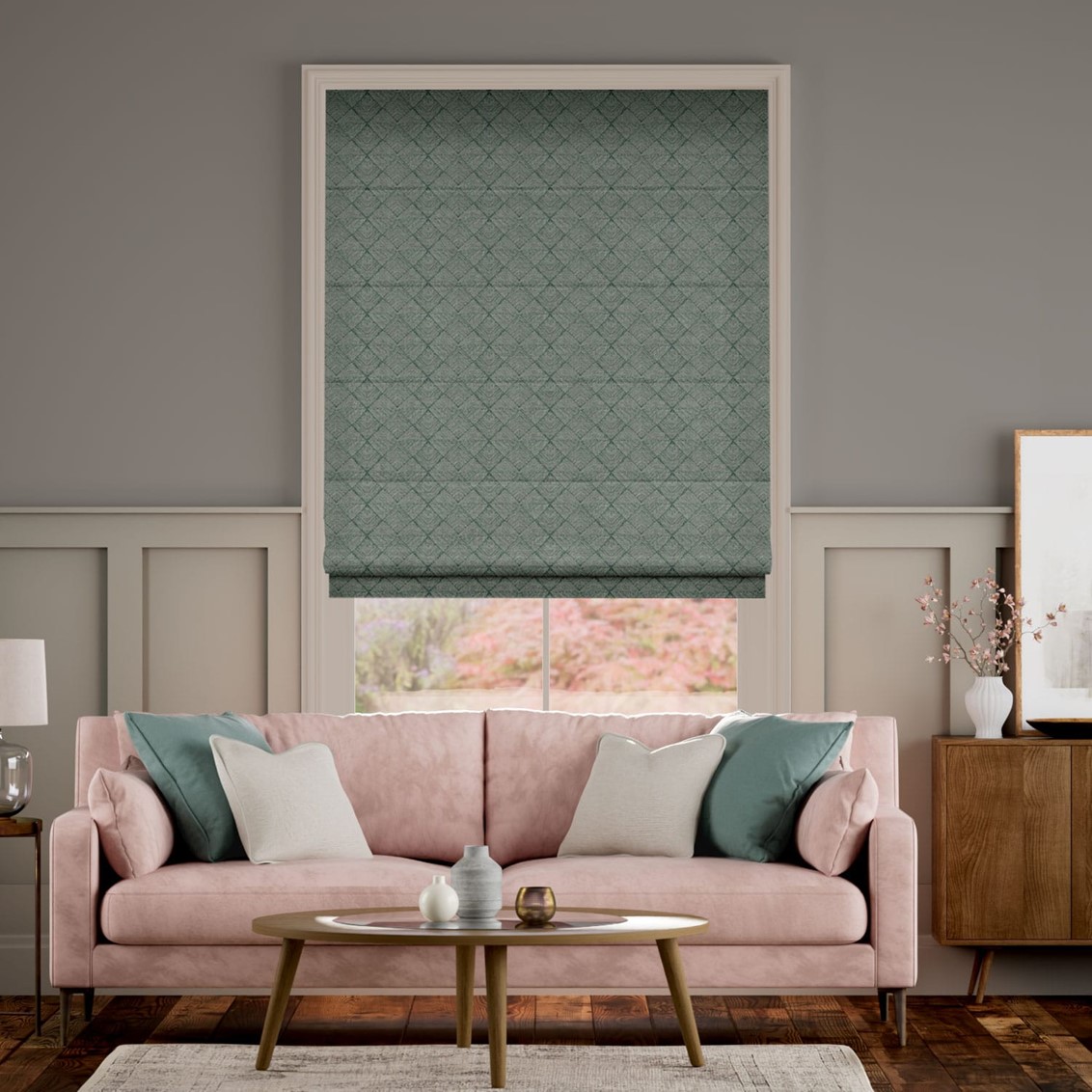 Elysee Kingfisher Roman Blind