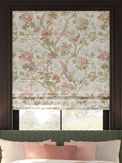 Elysian Paradise Faux Silk Ivory Rose Roman Blind thumbnail image