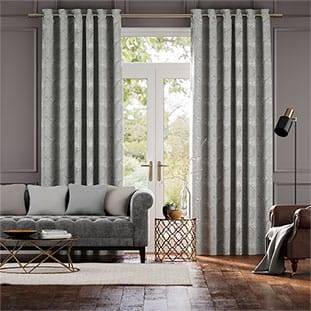 Emilia Embroidered Grey Curtains thumbnail image