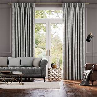 Emilia Embroidered Grey Curtains thumbnail image