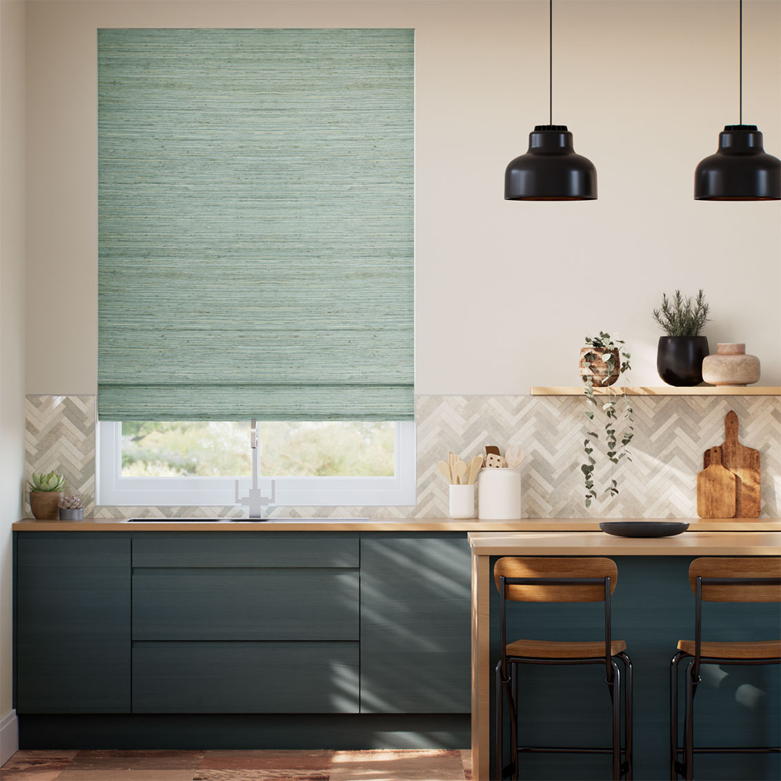 Emilio Seafoam Roman Blind