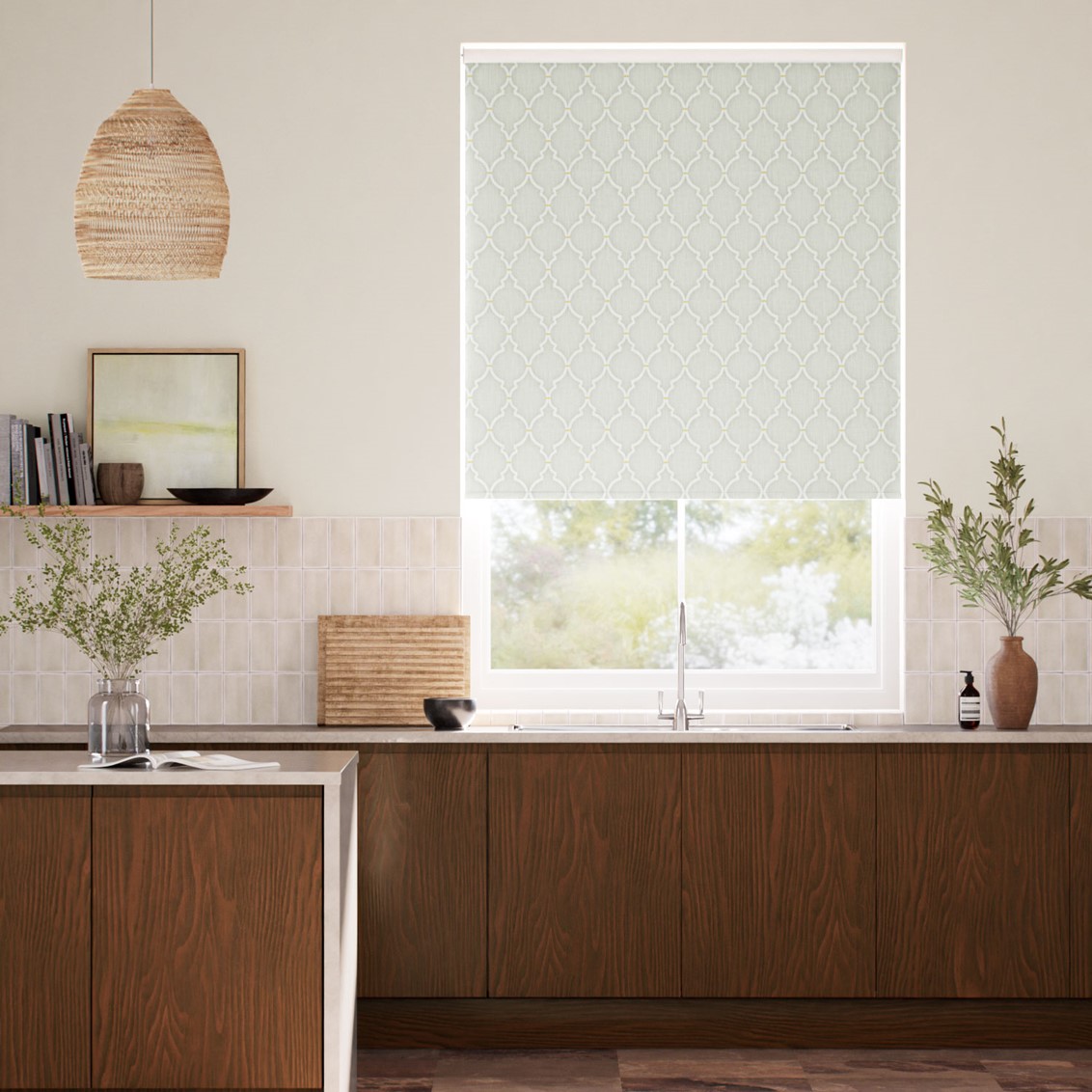 Twist2Go Empire Trellis Rain Mist Roller Blind