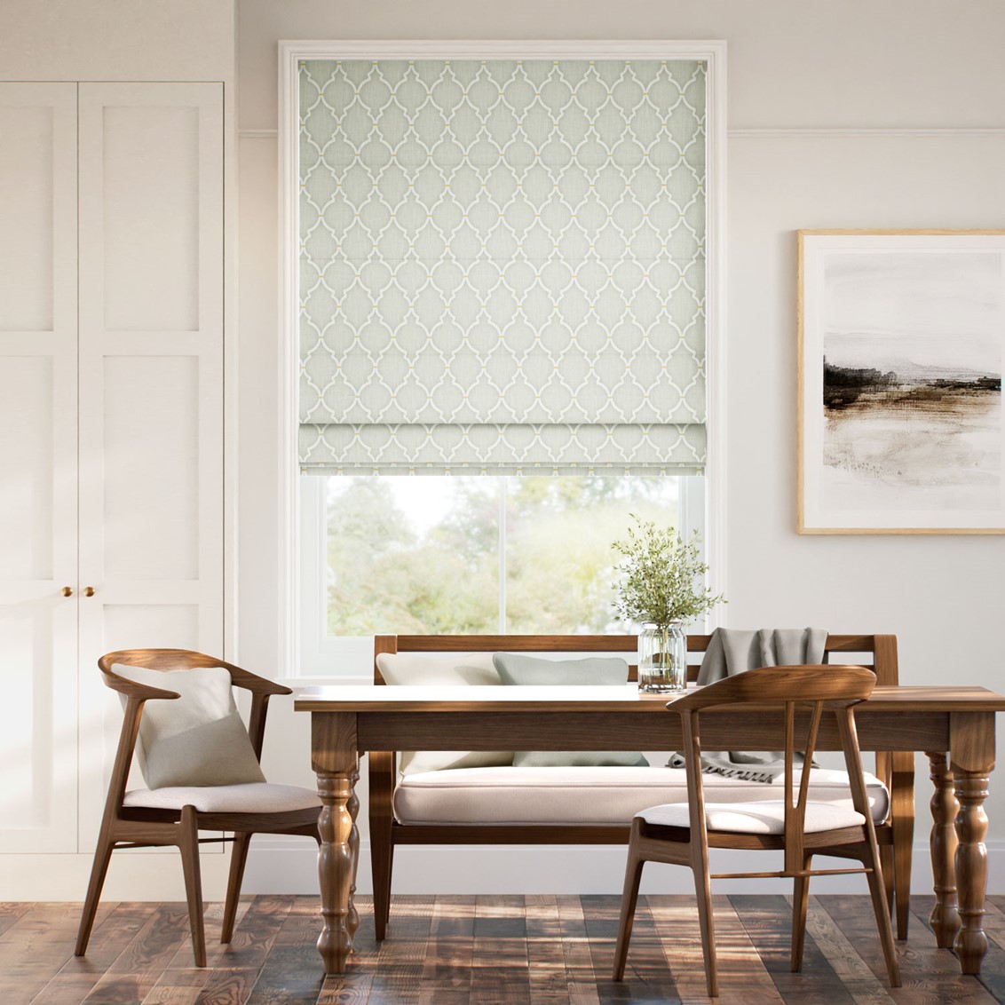 Empire Trellis Rain Mist Roman Blind