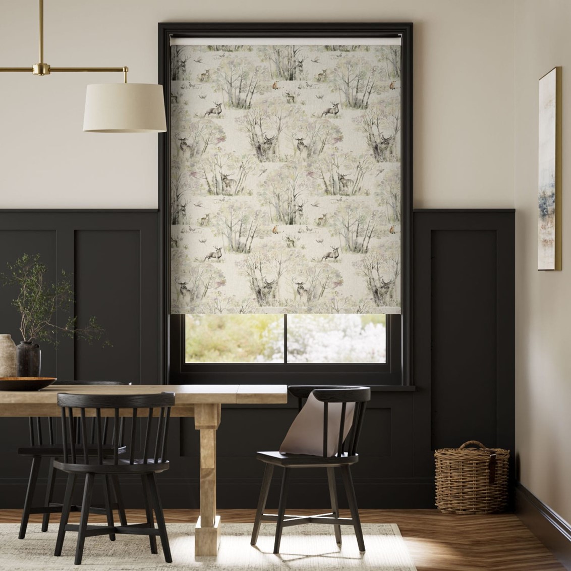 Enchanted Forest Blackout Linen Roller Blind