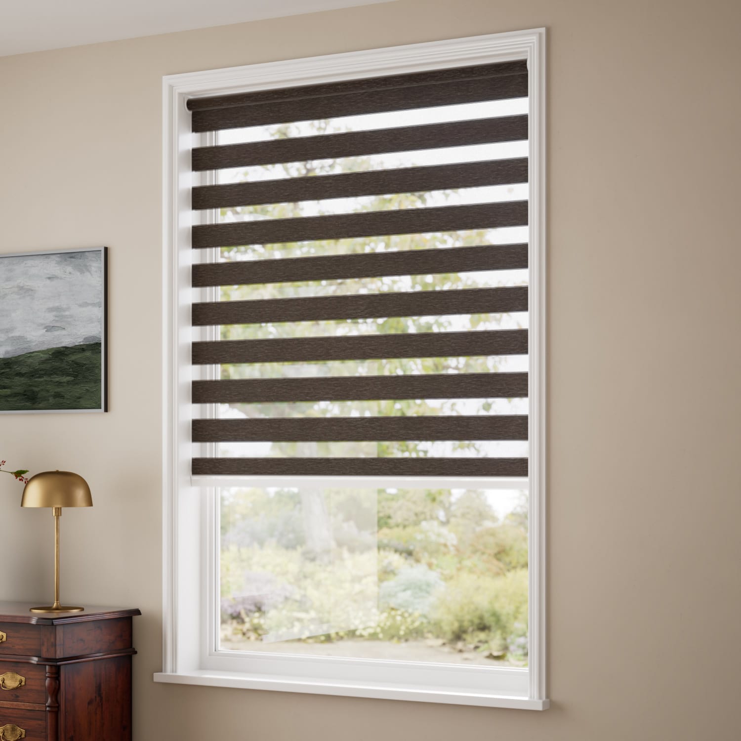 Enjoy Dark Wood Roller Blind