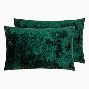 Essentials Crushed Velvet Emerald Cushion thumbnail image