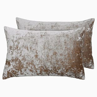 Essentials Crushed Velvet Oyster Cushion thumbnail image
