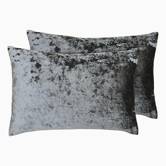 Essentials Crushed Velvet Pewter Cushion