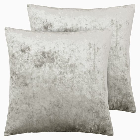 Essentials Crushed Velvet Silver Cushion thumbnail image