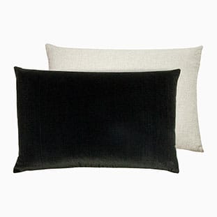 Essentials Velvet Linen Black Cushion thumbnail image