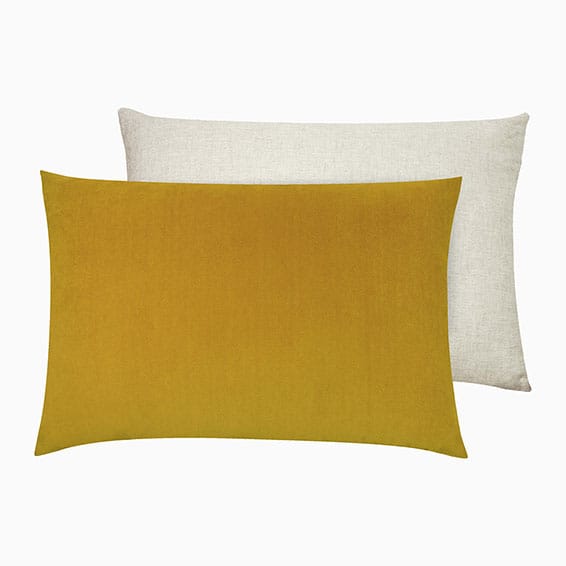 Essentials Velvet Linen Mustard Cushion