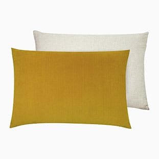 Essentials Velvet Linen Mustard Cushion thumbnail image