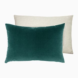 Essentials Velvet Linen Teal Cushion thumbnail image