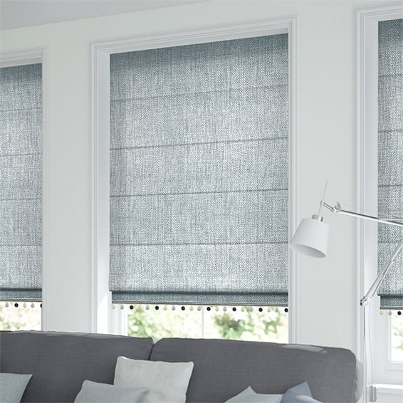 Eternity Linen Blue & Henley Trimmed Roman Blind