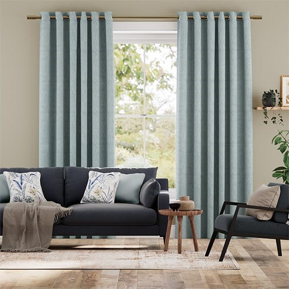 Eternity Linen Blue Mist Curtains