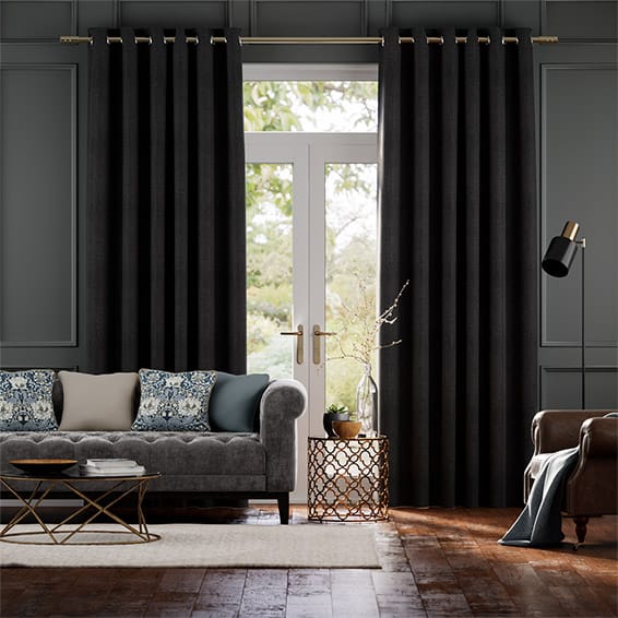 Eternity Linen Charcoal Curtains