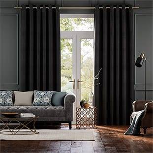 Eternity Linen Charcoal Curtains thumbnail image