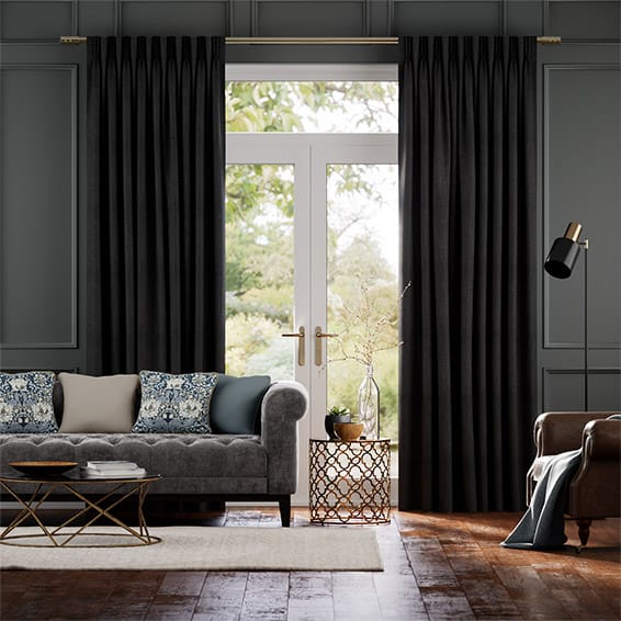 Eternity Linen Charcoal Curtains