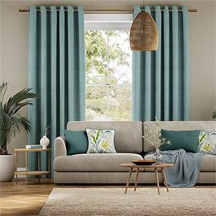 Eternity Linen Teal Curtains thumbnail image