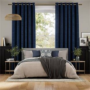 Eternity Linen Twilight Blue Curtains thumbnail image