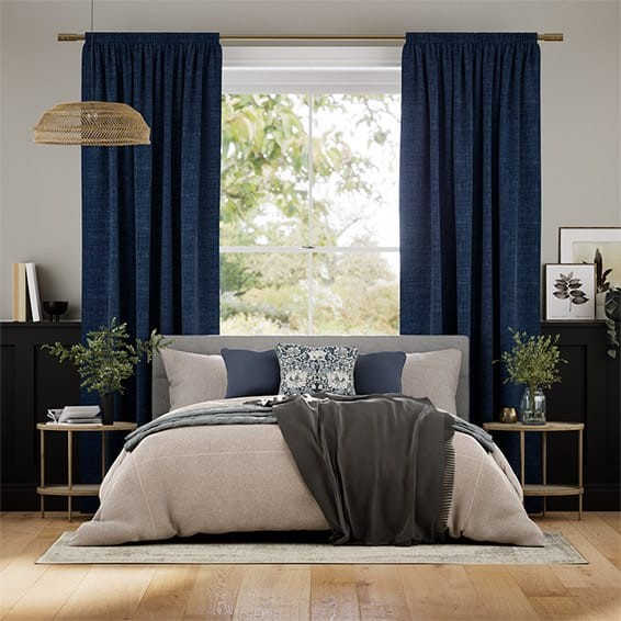 Eternity Linen Twilight Blue  Curtains