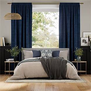 Eternity Linen Twilight Blue Curtains thumbnail image