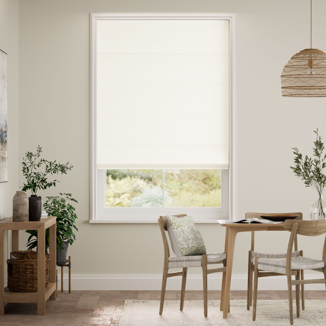 Etoile Natural White Roman Blind