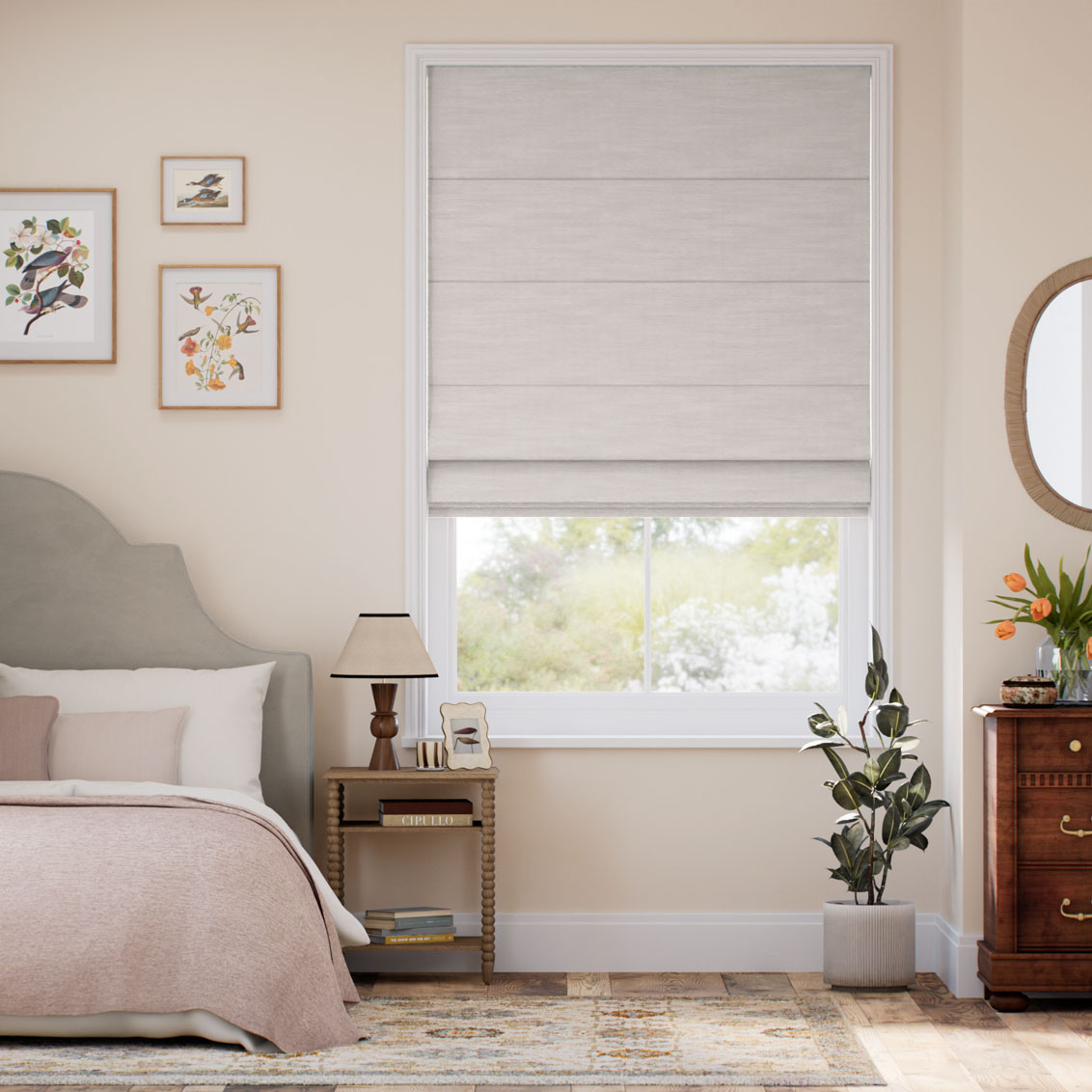 Everly Grey Wash Roman Blind