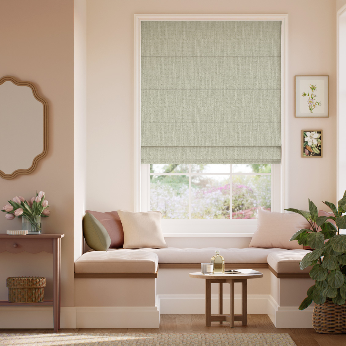 Everly Olive Roman Blind