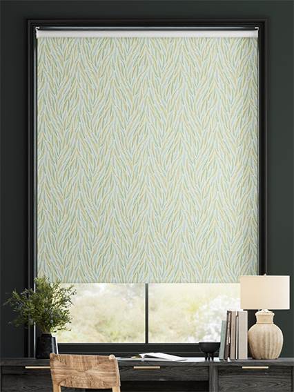 Falling Leaves Green & Aqua Roller Blind thumbnail image