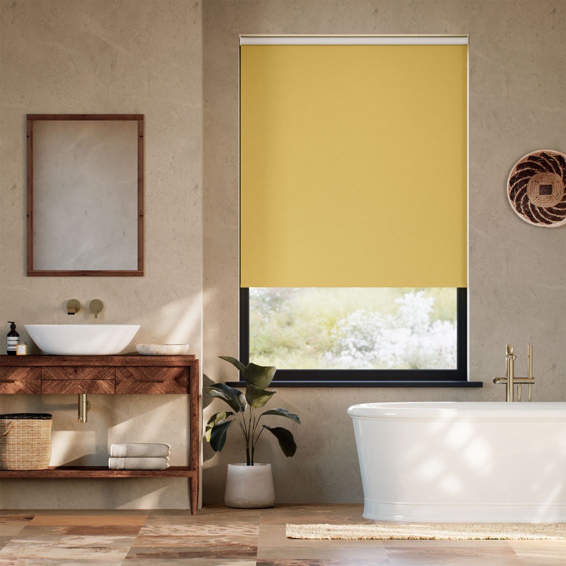 Fara Blackout Soft Ochre Roller Blind