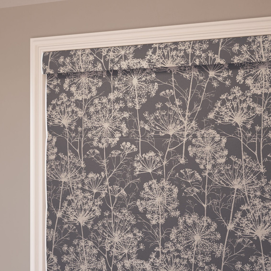 Fennel Flower Jacquard Mocha Roman Blind