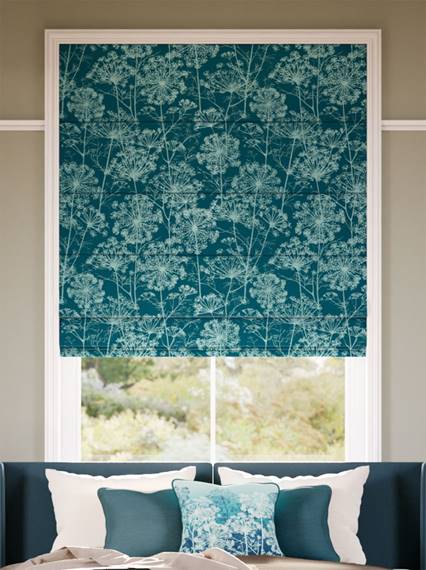 Fennel Flower Jacquard Peacock Roman Blind thumbnail image