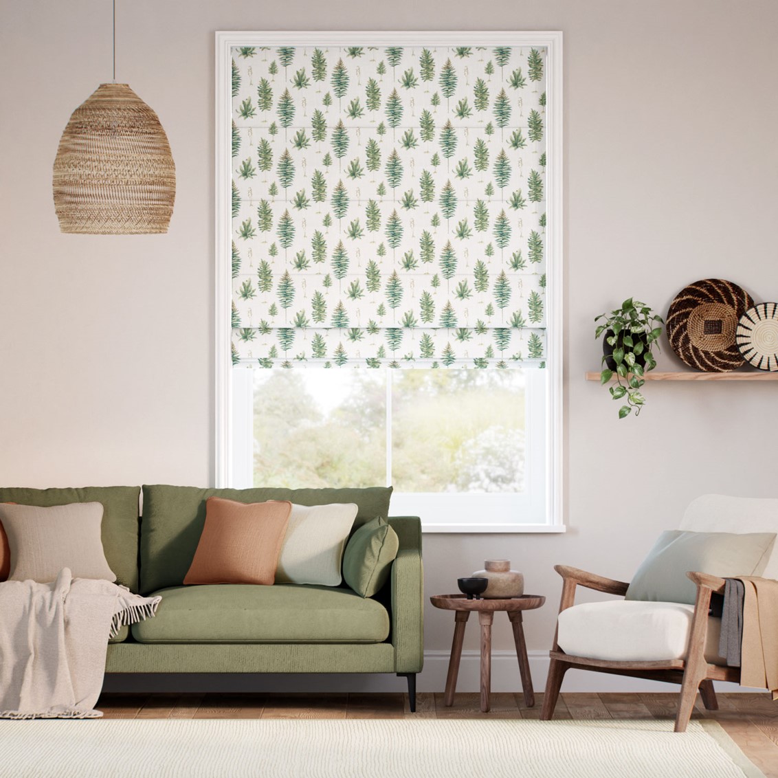 Fernery Fern Roman Blind