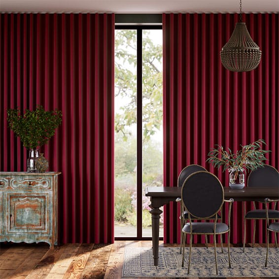 Fine Velvet Cherry Red Curtains