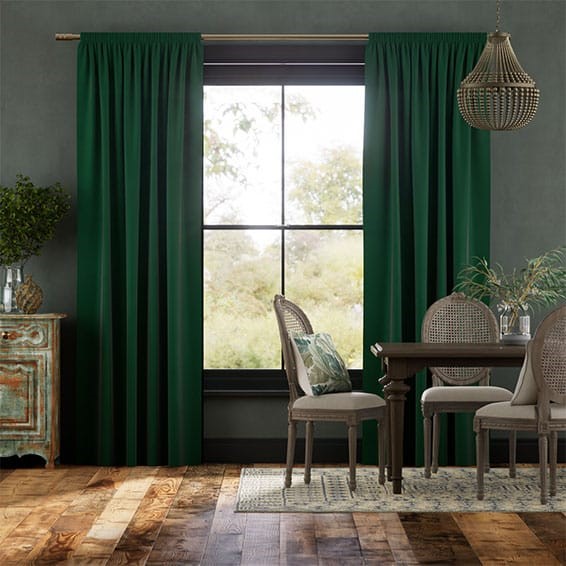 Fine Velvet Forest Green Curtains