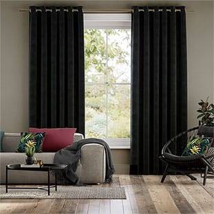 Fine Velvet Jet Black Curtains thumbnail image