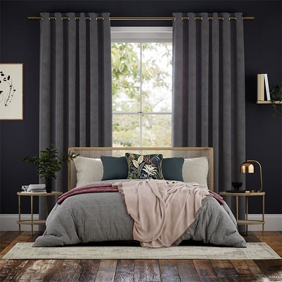 Fine Velvet Smoke Grey Curtains