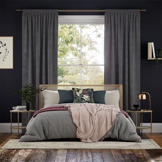 Fine Velvet Smoke Grey Curtains