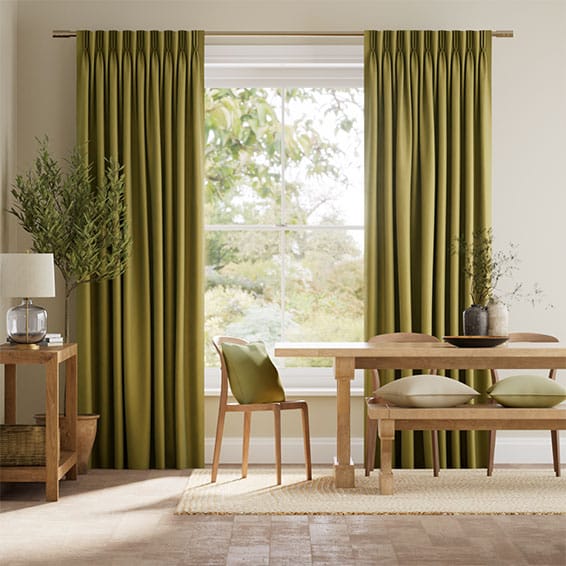Fine Velvet Wasabi Green Curtains
