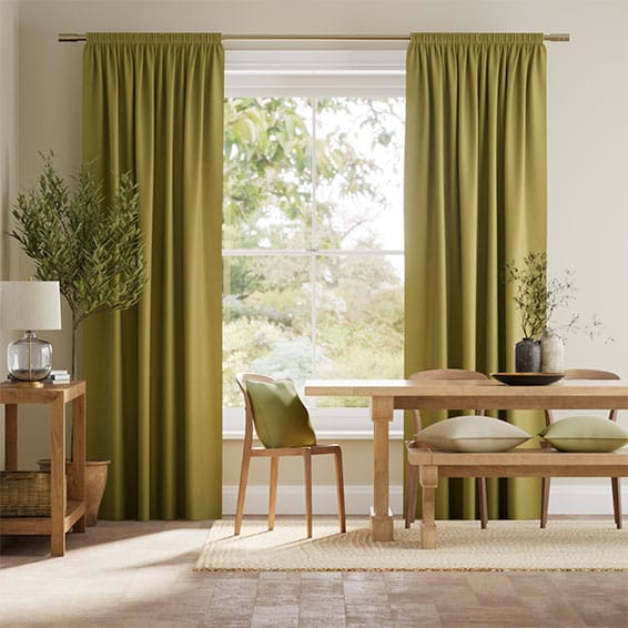 Fine Velvet Wasabi Green Curtains