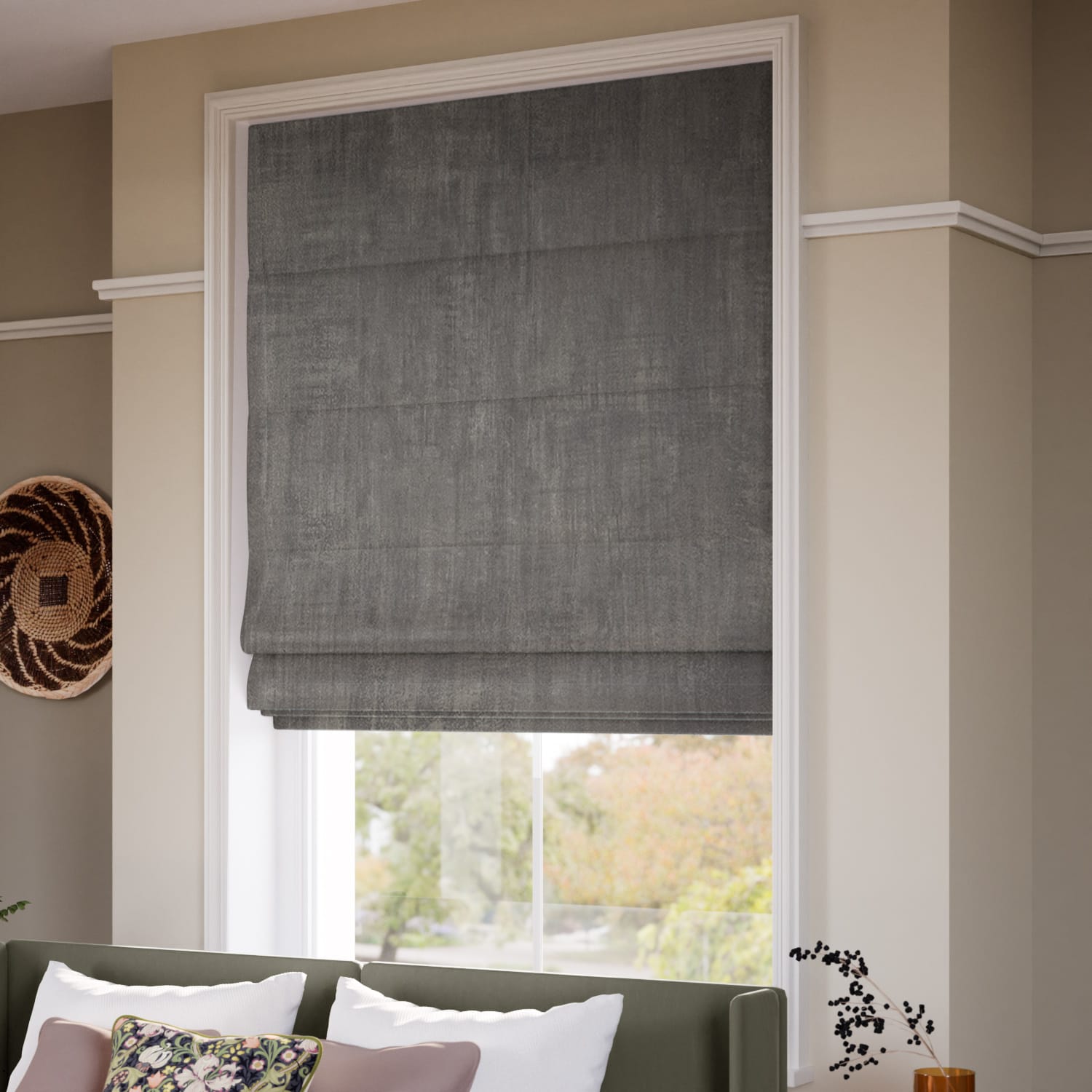 Finnestone Velvet Steel Roman Blind