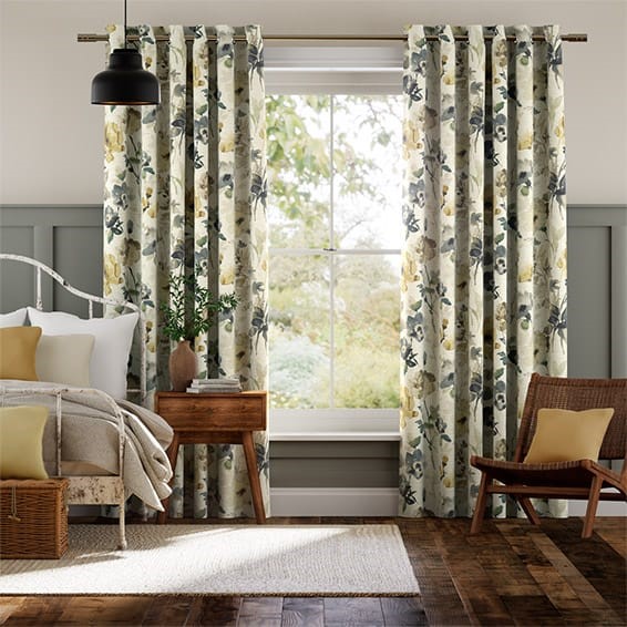 Fiori Linen Daffodil Curtains