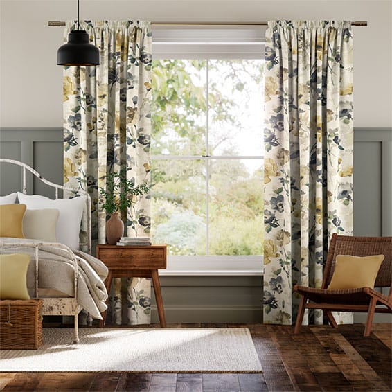 Fiori Linen Daffodil Curtains