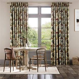 Fleur Umber & Teal Curtains thumbnail image